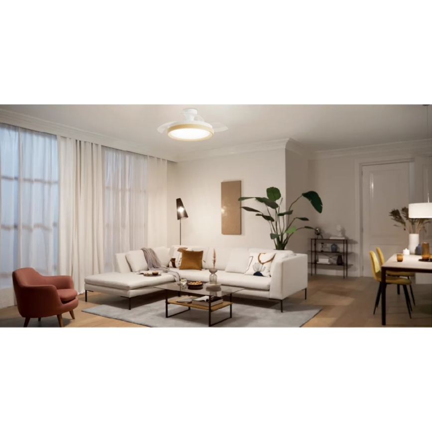Philips - Plafonieră LED reglabilă cu ventilator BLISS LED/35W/230V maro + telecomandă