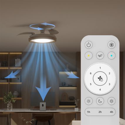 Philips - Plafonieră LED reglabilă cu ventilator BLISS LED/35W/230V maro + telecomandă