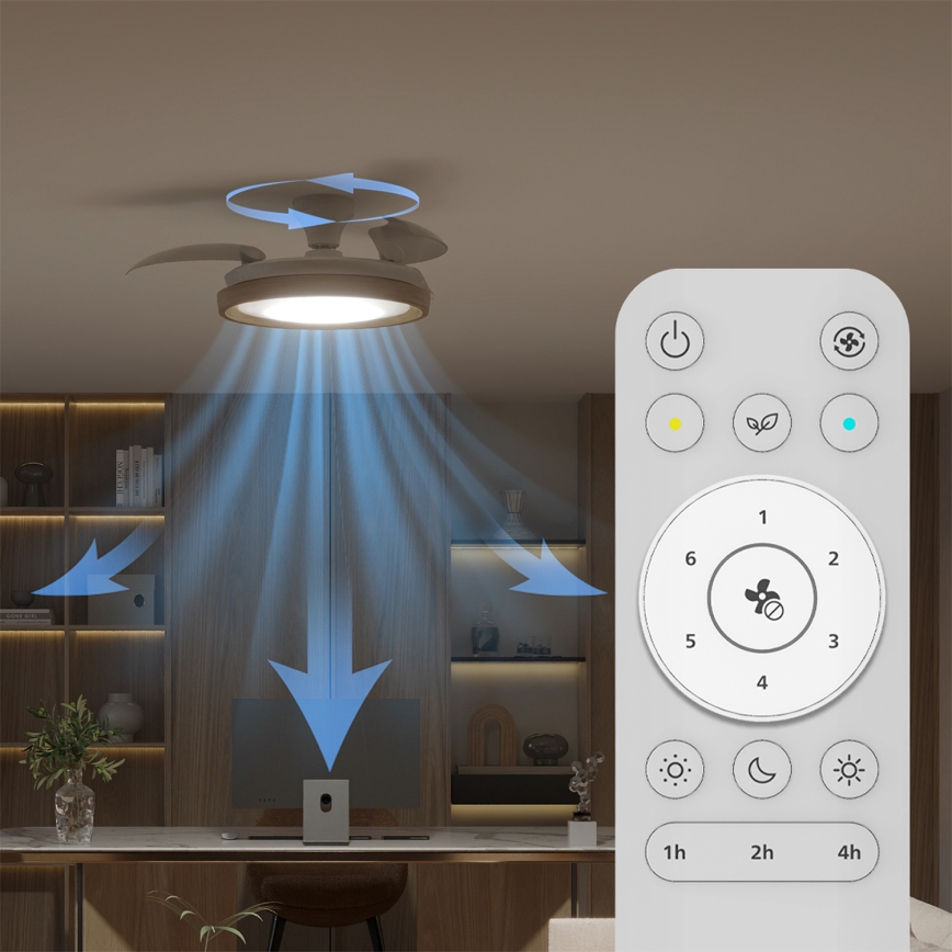 Philips - Plafonieră LED reglabilă cu ventilator BLISS LED/35W/230V maro + telecomandă