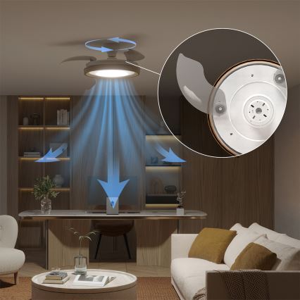 Philips - Plafonieră LED reglabilă cu ventilator BLISS LED/35W/230V maro + telecomandă