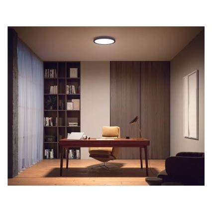 Philips Hue AURELLE - plafonieră LED dimabilă, 21W/230V, 2200-6500K, Ø 39,5 cm, neagră