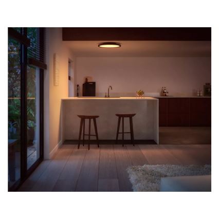 Philips Hue AURELLE - plafonieră LED dimabilă, 21W/230V, 2200-6500K, Ø 39,5 cm, neagră