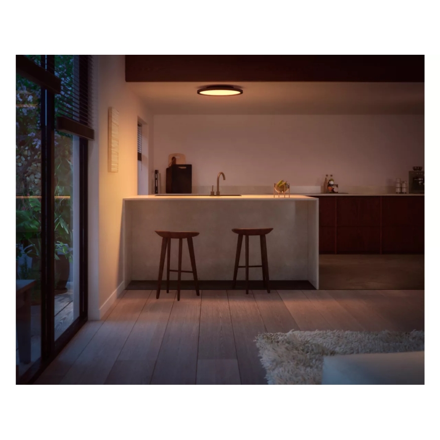 Philips Hue AURELLE - plafonieră LED dimabilă, 21W/230V, 2200-6500K, Ø 39,5 cm, neagră
