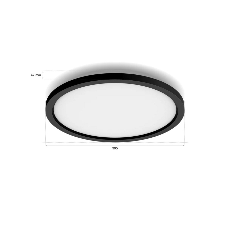 Philips Hue AURELLE - plafonieră LED dimabilă, 21W/230V, 2200-6500K, Ø 39,5 cm, neagră