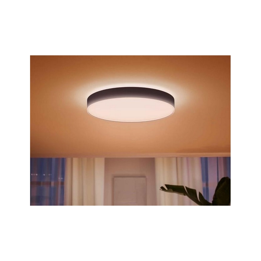 Philips Hue - Plafonieră LED dimerizabilă, 48W/230V, 2200-6500K, Ø 551 mm, neagră + telecomandă