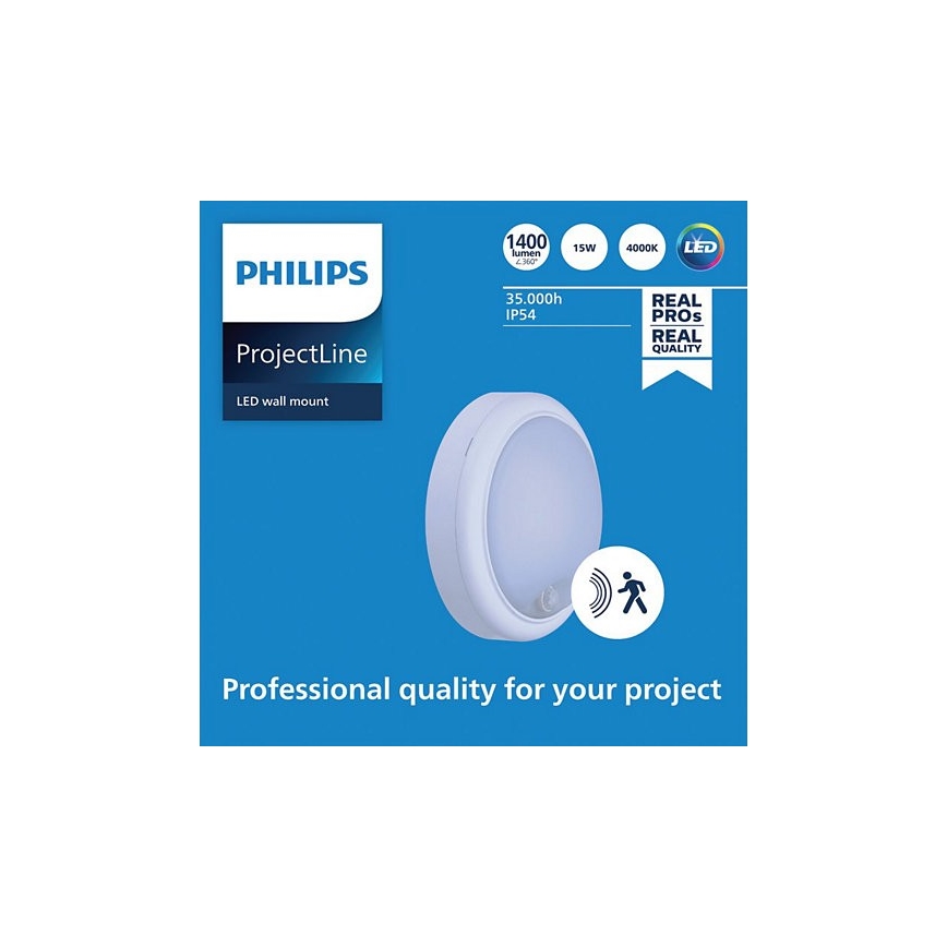 Philips - Aplica de perete LED cu senzor PROJECTLINE LED/15W/230V IP54