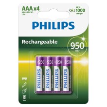 Philips R03B4A95/10 - 4 buc Baterie reincarcabila AAA MULTILIFE NiMH/1,2V/950 mAh
