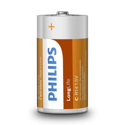 Philips R14L2B/10 - 2 buc Baterie clorura de zinc C LONGLIFE 1,5V