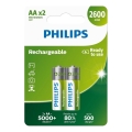 Philips R6B2A260/10 - 2 bucăți Baterii reîncărcabile AA MULTILIFE NiMH/1,2V/2600 mAh