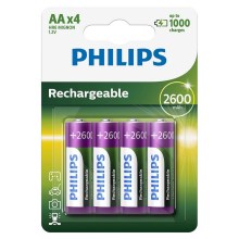 Philips R6B4B260/10 - 4 buc Baterie reincarcabila AA MULTILIFE NiMH/1,2V/2600 mAh