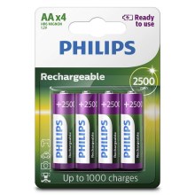 Philips R6B4RTU25/10 - 4 buc Baterie reincarcabila AA MULTILIFE NiMH/1,2V/2500 mAh