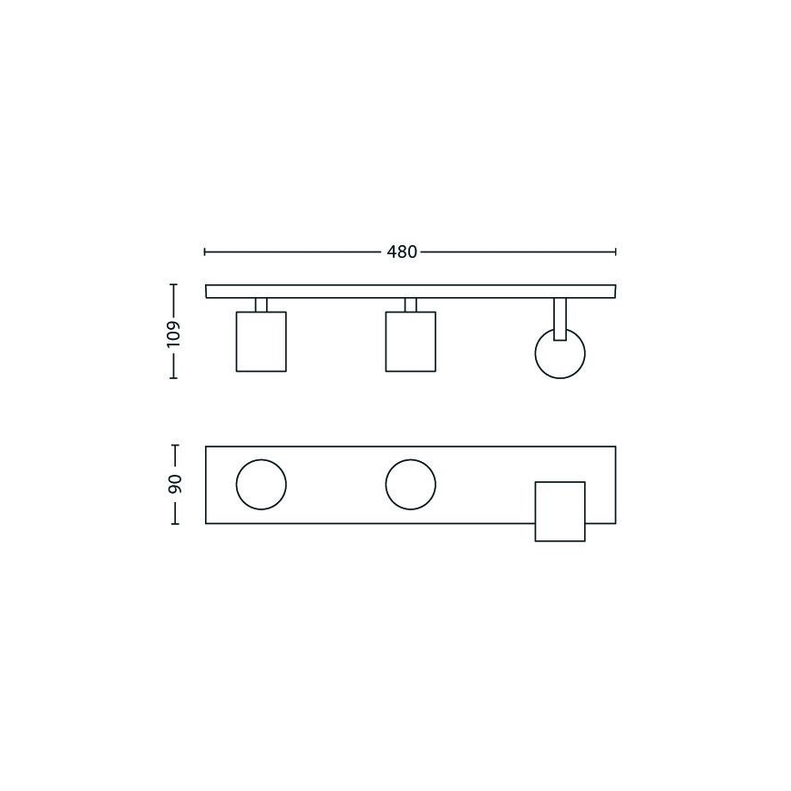 Philips - Spot LED RGBW dimabil 3x GU10/4,8W/230V, crom mat + telecomandă