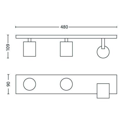 Philips - Spot LED RGBW dimabil 3x GU10/6W/230V, crom mat + telecomandă