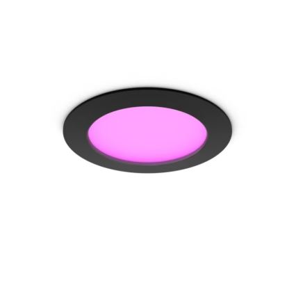Philips - Set de 2 spoturi LED RGBW încastrate pentru baie, reglabile, Hue SLIM LED/12W/230V 2000-6500K, negru IP44