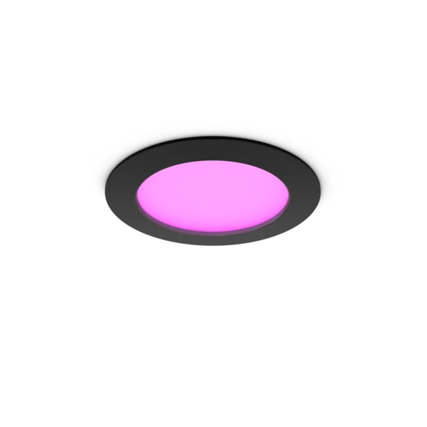 Philips - Set de 2 spoturi LED RGBW încastrate pentru baie, reglabile, Hue SLIM LED/12W/230V 2000-6500K, negru IP44