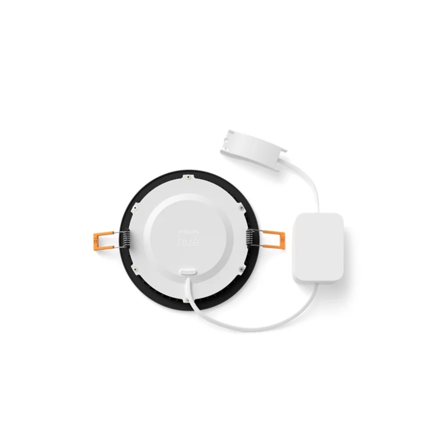 Philips - Set de 2 spoturi LED RGBW încastrate pentru baie, reglabile, Hue SLIM LED/12W/230V 2000-6500K, negru IP44