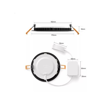 Philips - Set de 2 spoturi LED RGBW încastrate pentru baie, reglabile, Hue SLIM LED/12W/230V 2000-6500K, negru IP44