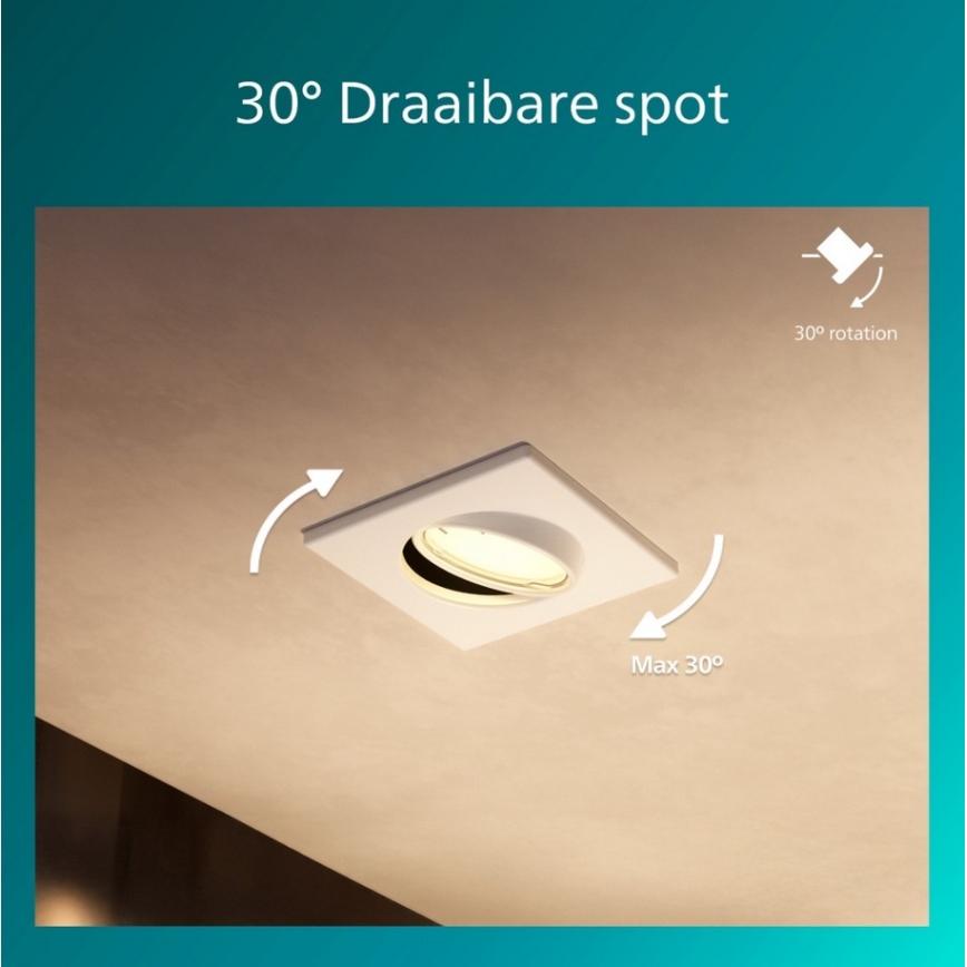 Philips - Set 3 spoturi încastrate PERIDOT 1xGU10/7W/230V, alb