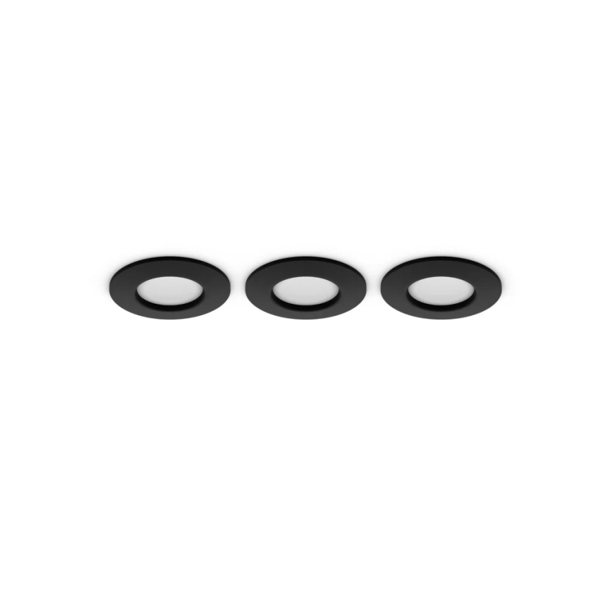 Philips - Set de 3 corpuri de iluminat LED RGBW, reglabile, încastrate pentru baie Hue SLIM, LED/8,3W/230V, 1000-20000K, negru P44