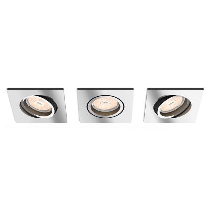 Philips - Set 3x corp încastrat LED RGBW dimmabil DONEGAL 1xGU10/4,8W/230V + telecomandă