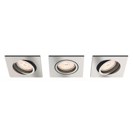 Philips - Set de 3 spoturi LED RGBW încastrate, dimabile, DONEGAL 3x GU10/4,8W/230V + telecomandă