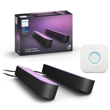 Philips - Set de 2 bucăți lampă de masă LED RGB dimabilă Hue PLAY WACA LED/6W/230V 2000-6500K + Hue Bridge