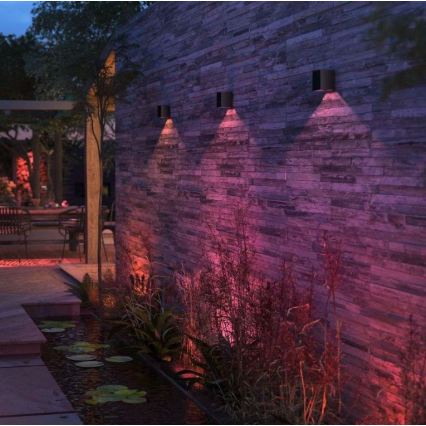 Philips - Set de 2 lămpi de perete de exterior reglabile LED RGBW Hue RESONATE LED/8W/230V 2000-6500K IP44