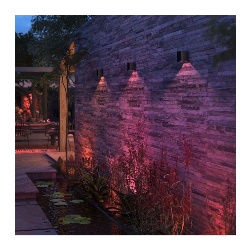 Philips - Set de 2 lămpi de perete de exterior reglabile LED RGBW Hue RESONATE LED/8W/230V 2000-6500K IP44