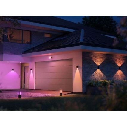 Philips - Set de 2 lămpi de perete de exterior reglabile LED RGBW Hue RESONATE LED/8W/230V 2000-6500K IP44