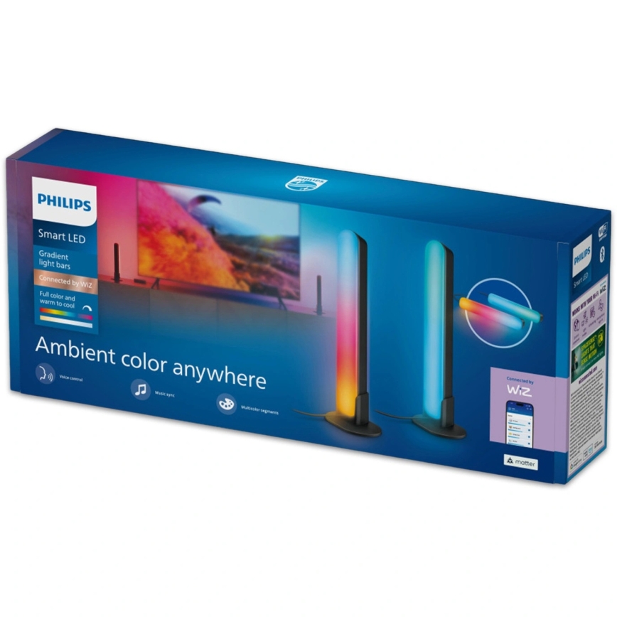 Philips - Set de 2 corpuri de iluminat LED RGBIC reglabile SMART GRADIENT LED/8W/230V 2700-6500K Wi-Fi