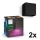 Philips - Set de 2 lămpi de perete de exterior reglabile LED RGBW Hue RESONATE LED/8W/230V 2000-6500K IP44