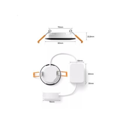 Philips - Set de 2 corpuri de iluminat încastrate LED RGBW reglabile pentru baie Hue SLIM LED/8,3W/230V 2000-6500K negru IP44