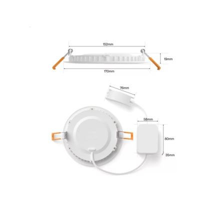 Philips - Set de 2 corpuri de iluminat încorporate pentru baie LED RGBW reglabile Hue SLIM LED/12W/230V 2000-6500K alb IP44