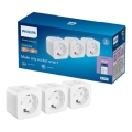 Philips - Set de 3 prize inteligente SCHUKO 2300W Wi-Fi