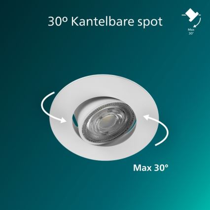 Philips - Set de 3 spoturi LED încastrate reglabile CILANTRO LED/5W/230V 4000K alb