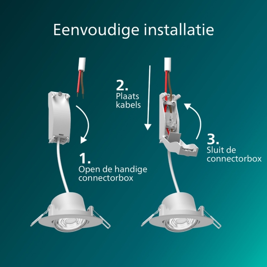 Philips - Set de 3 spoturi LED încastrate reglabile CILANTRO LED/5W/230V 4000K alb