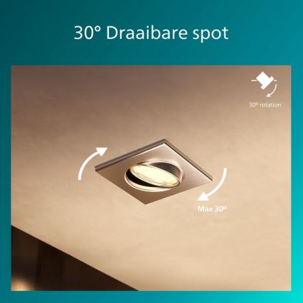 Philips - Set de 3 spoturi încastrate PERIDOT, 1xGU10/7W/230V, argintiu