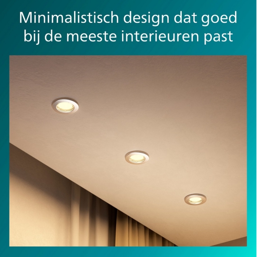 Philips - Set de 3 spoturi încastrate PERIDOT 1xGU10/7W/230V, argintiu