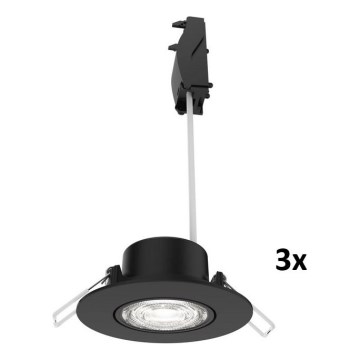 Philips - Set de 3 spoturi LED încastrate reglabile CILANTRO LED/5W/230V 4000K negru