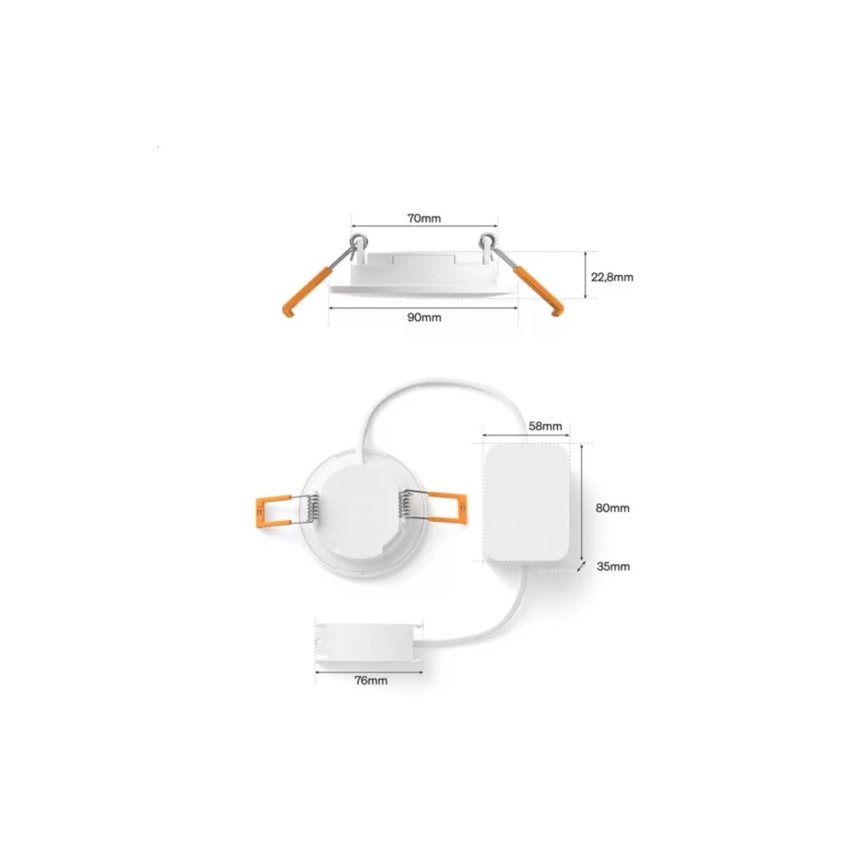 Philips - SET 3x LED RGBW compatibil cu dimmer spot încastrat pentru baie Hue SLIM LED/8,3W/230V 1000-20000K alb P44