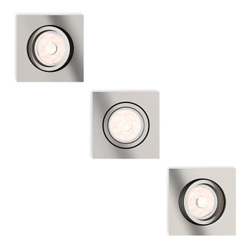 Philips - Set de 3 spoturi LED RGBW încastrate, dimabile, DONEGAL 3x GU10/4,8W/230V + telecomandă