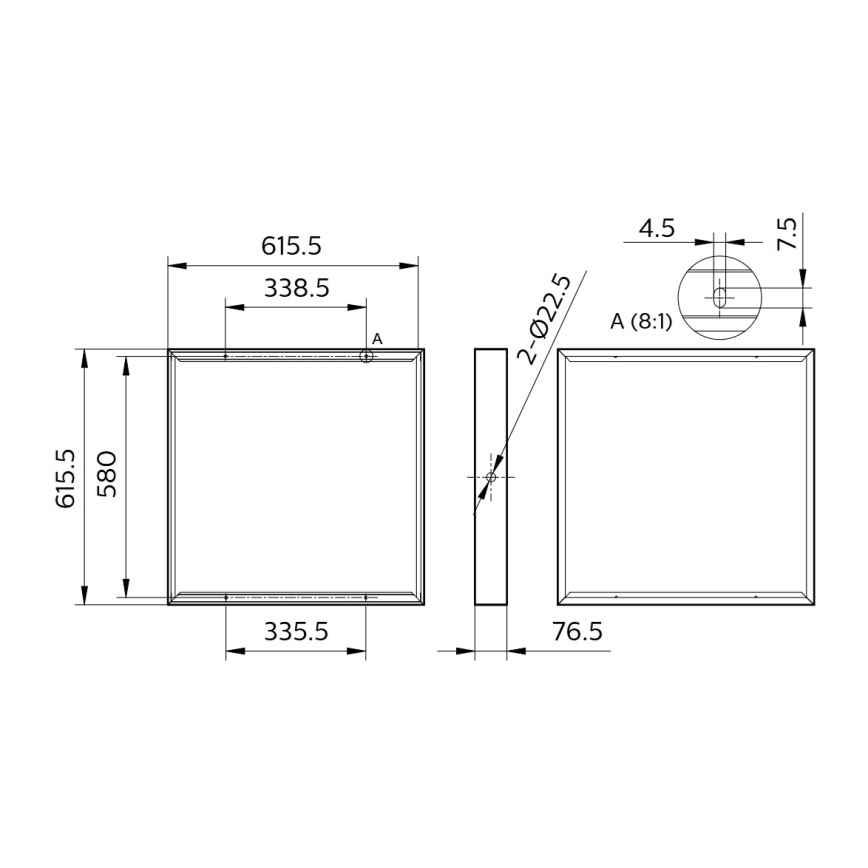 Philips - Set de montaj aplicat pentru panouri LED LEDINAIRE și CORELINE