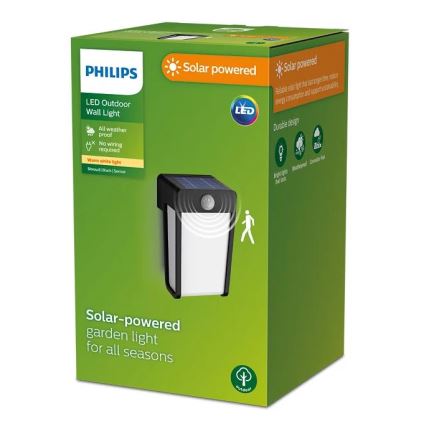 Philips - Lampă solară de perete cu LED și senzor SHROUD LED/2,3W/3,7V 600 mAh IP44