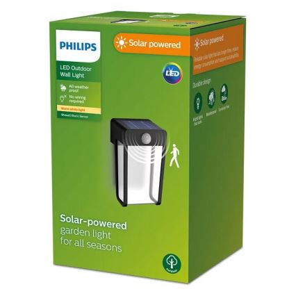 Philips - Lampă solară de perete cu LED și senzor SHROUD LED/2,3W/3,7V 600 mAh IP44