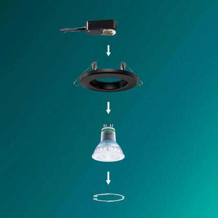 Philips - Spot încastrat LED RGBW dimabil PERIDOT 1xGU10/6,5W/230V 2700-6500K negru