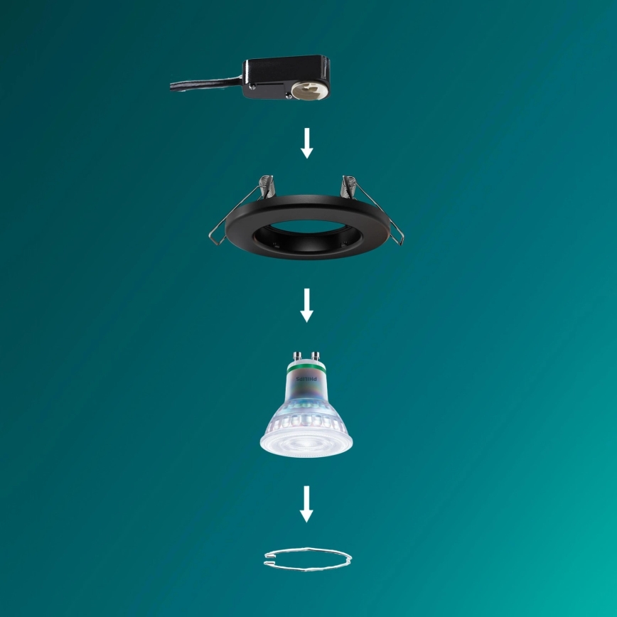 Philips - Spot încastrat LED RGBW dimabil PERIDOT 1xGU10/6,5W/230V 2700-6500K negru