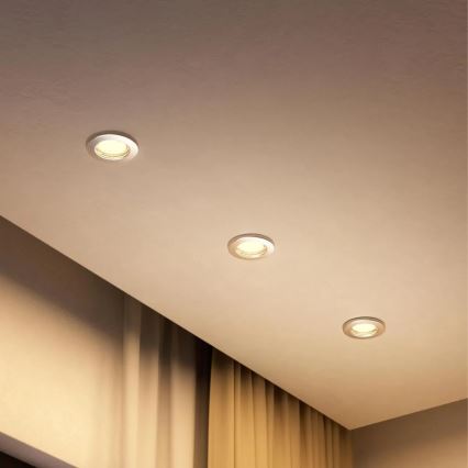 Philips - Spot LED încastrat RGBW dimabil PERIDOT 1xGU10/6W/230V argintiu + telecomandă