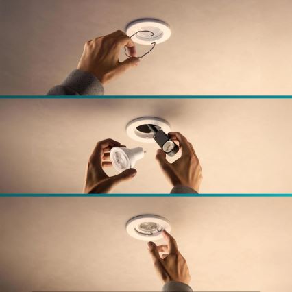 Philips - Spot LED RGBW reglabil încastrat PERIDOT 1xGU10/6W/230V alb + telecomandă