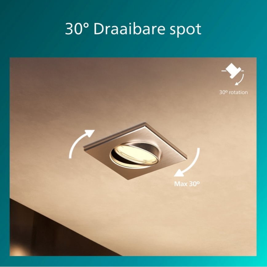 Philips - Spot încastrat PERIDOT 1xGU10/7W/230V argintiu