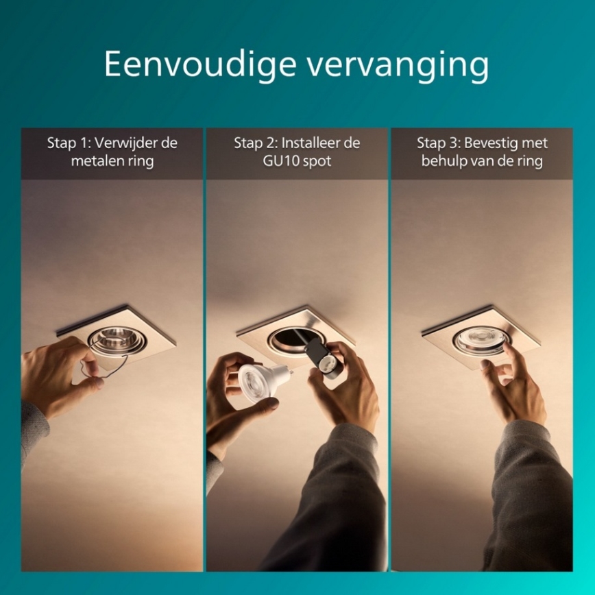 Philips - Spot încastrat PERIDOT 1xGU10/7W/230V argintiu